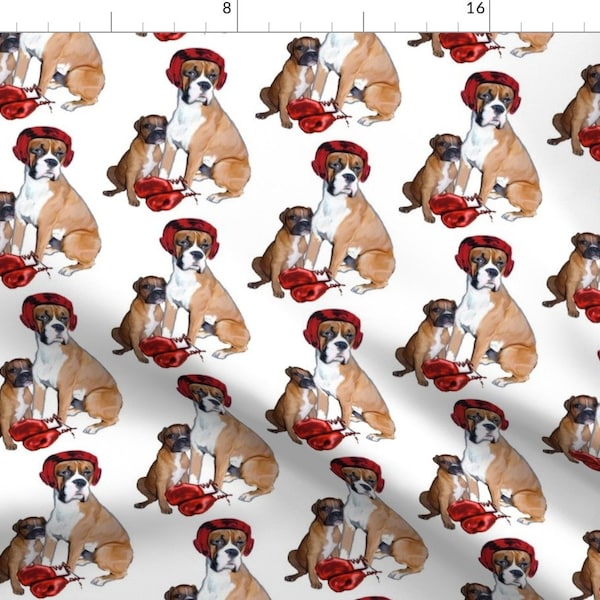 Boxing Boxers Fabric - Boxing Lessons By Dogdaze - Boxing Boxers Pun Cotton Fabric By The Yard With Spoonflower