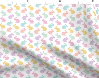 Easter Bunnies Fabric - Easter Bunnies || Pastel By Littlearrowdesign - Pastel Easter Bunny Cotton Fabric By The Yard With Spoonflower