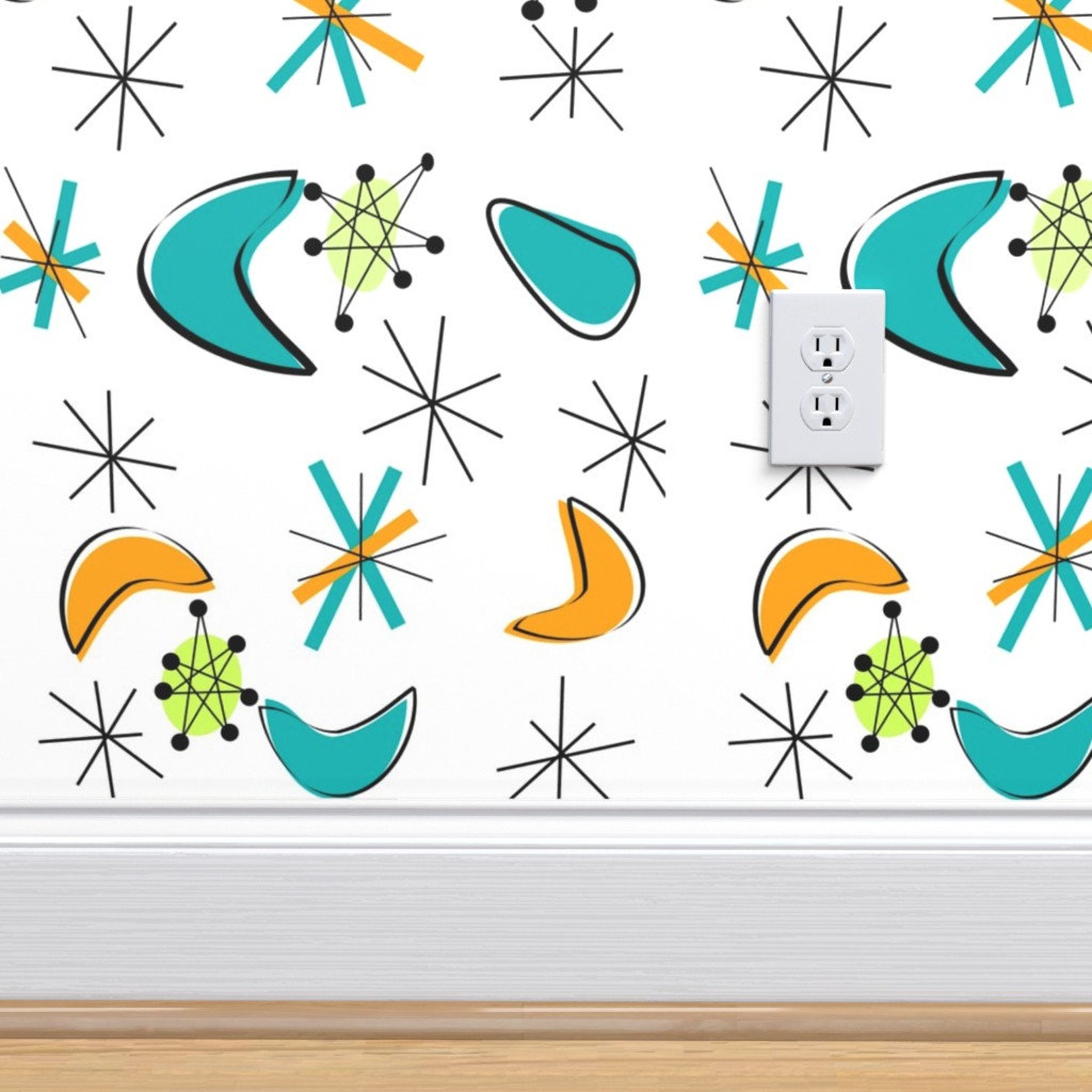 Mid Century Modern Wallpaper Atomic Era by Hot4tees Bgyahoo | Etsy