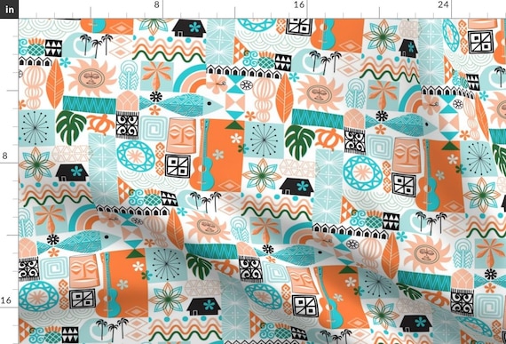 1点物⭕️お安く!◎Custom Hawaiian fabric◎AR 9.5 No Keia Hau Fabric || Hawaii Hawaiian Sun Beach by Pennycandy