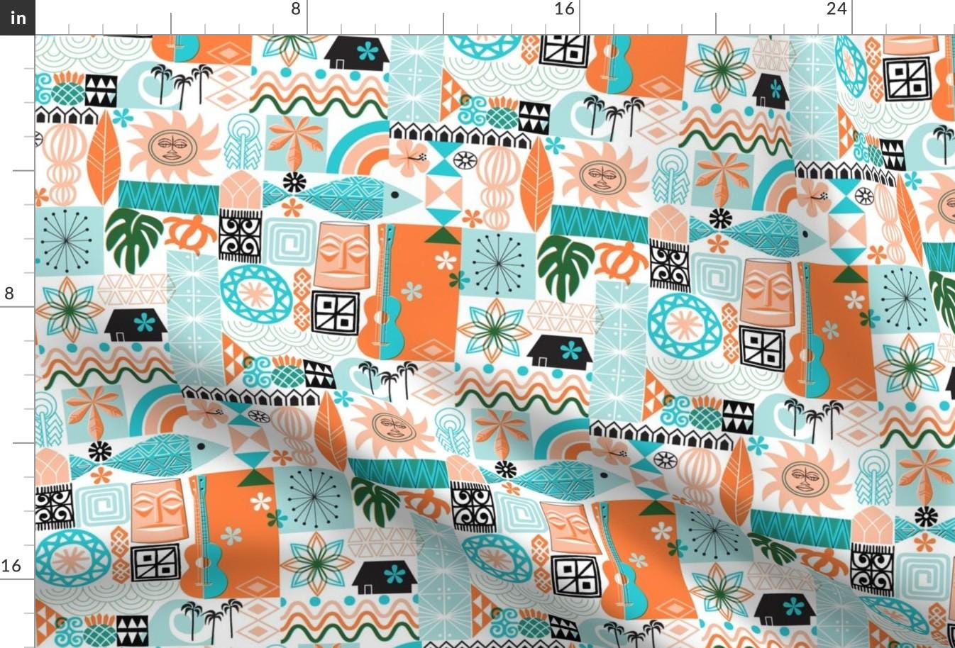 No Keia Hau Fabric || Hawaii Hawaiian Sun Beach by Pennycandy