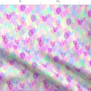 Dragon Scale Fabric - Rainbow Dragon Scales By Thistleandfox - Fantasy Dragon Scale Cotton Fabric By The Yard With Spoonflower