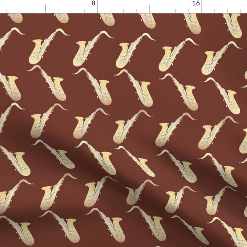 Saxophones Fabric Tenor Alto Saxophone Rust Brown Musician Etsy