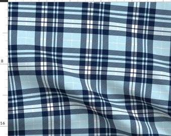 Blue Plaid Fabric - Navy And Baby Blue Fall Plaid - Golf Wholecloth Coordinate - Lad19 By Littlearrowdesign - Golf Fabric With Spoonflower