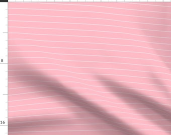 Striped Fabric - Stripes Light Pink Reversed - Arrow Love By Misstiina - Fat Pink Stripes White Cotton Fabric By The Yard With Spoonflower