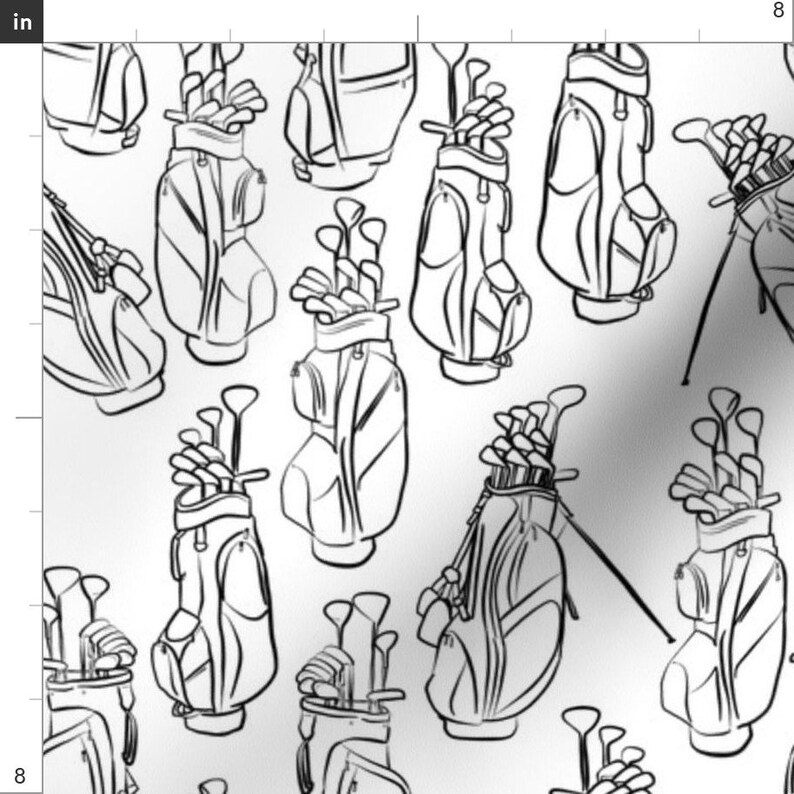 Golf Fabric Golf Bags in Black and White by Landpenguin Etsy