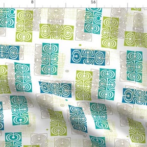 Modern Hawaiian Fabric - Midcentury Tikis 3a By Muhlenkott - Hawaiian Cotton Fabric By The Yard With Spoonflower