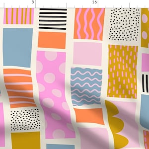 Stripes Fabric - Colorful Blocks by sandra_hutter_designs - Multi Pattern Multi Colored Large Scale Bold Fabric by the Yard by Spoonflower