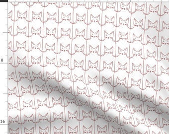 Kitties Fabric - Cat Pattern (Red) By Eleventy-Five - Baby Girl Kids Kitty Cat Cotton Fabric By The Yard With Spoonflower