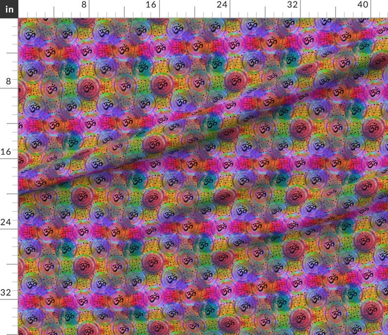 Aum Fabric Aum Circles By De Zigns Aum Mandala Hippie | Etsy