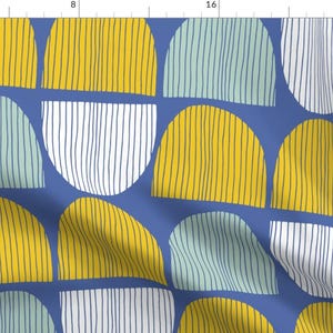 Abstract Geometric Fabric - Bird Life Hills By Zoe Ingram - Abstract Geometric Modern Home Decor Cotton Fabric By The Yard With Spoonflower