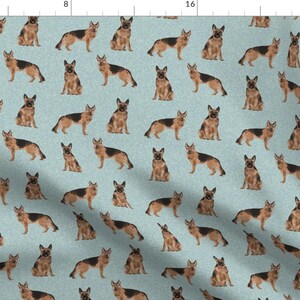 German Shepherd Fabric - German Shepherd Pet Quilt B Dog By Petfriendly - German Shepherd Blue Cotton Fabric By The Yard With Spoonflower