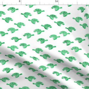 Turtles Fabric - Sea Turtles In Green By Littlearrowdesign - Watercolor Sea Turtles Ocean Nursery Cotton Fabric By The Yard With Spoonflower