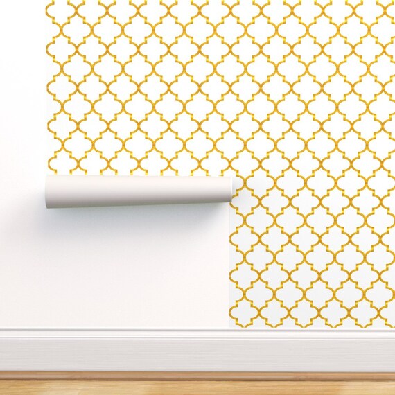 Quatrefoil Wallpaper Quatrefoil in Gold by Etsy