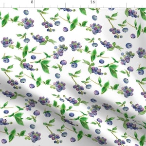 Summer Blueberries Fabric - Blueberries By Countrygarden - Summer Fruit Kitchen Decor Cotton Fabric By The Yard With Spoonflower
