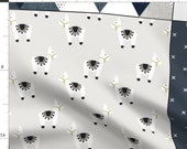 Llamas And Shapes Fabric - Loveys Slate Llama Fabric By Iviecloth - Squares Triangle Crosses Kiss Cotton Fabric By The Yard With Spoonflower
