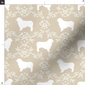 Australian Shepherd Fabric - Australian Shepherd Florals By Petfriendly- Floral Silhouette Dog Cotton Fabric By The Yard With Spoonflower afbeelding 3