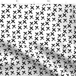 Cross Fabric - Black X Small Print By Elvelyckan - Black and White Criss Cross Cotton Fabric By The Yard With Spoonflower