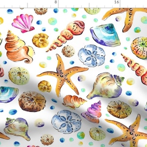 Gone Fishing Fabric by the Yard. Quilting Cotton, Organic Knit, Jersey or  Minky. Ocean, Beach, Fish, Boat, Watercolor 