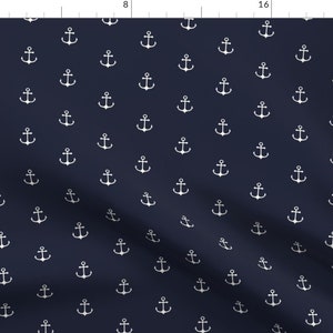 Anchors Fabric - Anchor in Navy Fabric By Kimsa - Anchors Fabric with Spoonflower - by the yard
