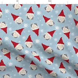 Tomte Gnome Fabric - Danish Nisse - Gnomes By Bitsofivory - Tomte Gnomes Winter Nordic Snow Cold Cotton Fabric By The Yard With Spoonflower