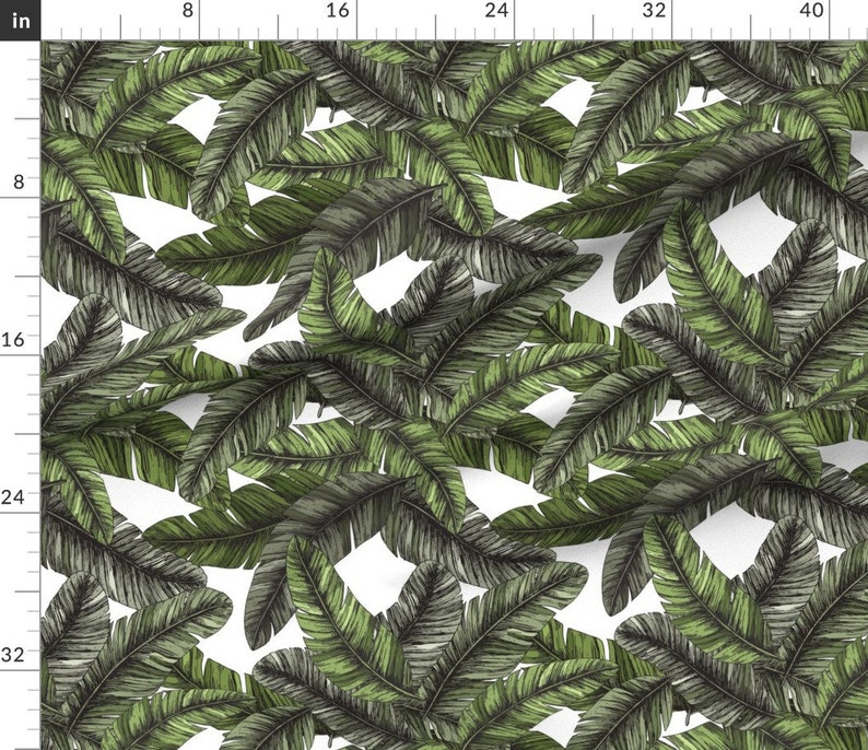 Banana Leaf Fabric Tropical Palm Leaves By Adehoidar | Etsy