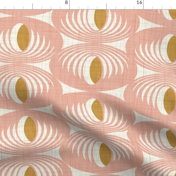 Midcentury Modern Fabric - Oculus Blush Large by heatherdutton -  Retro Geometric Mcm Midcentury Sphere Fabric by the Yard by Spoonflower