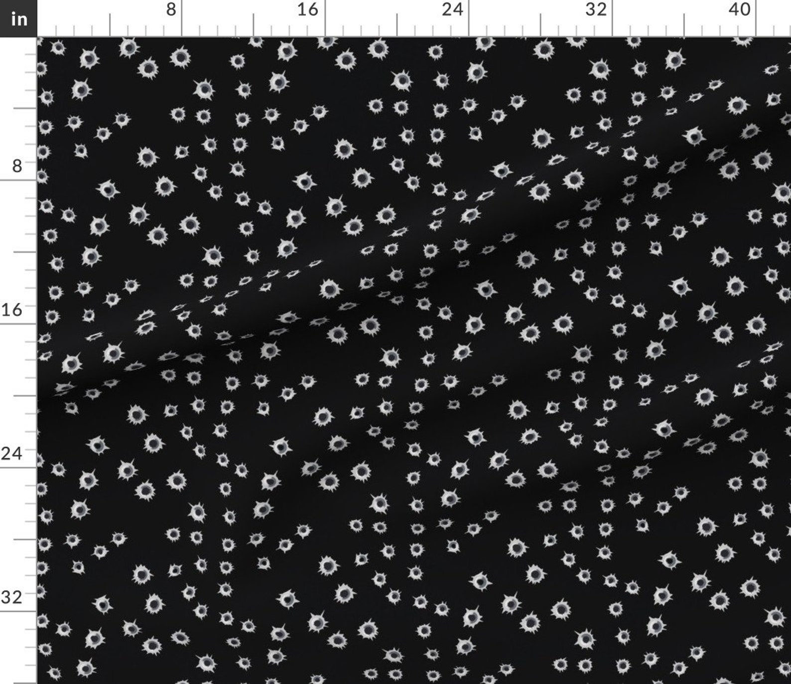Bullet Holes Fabric Bullet Holes on Black by Bluevelvet | Etsy