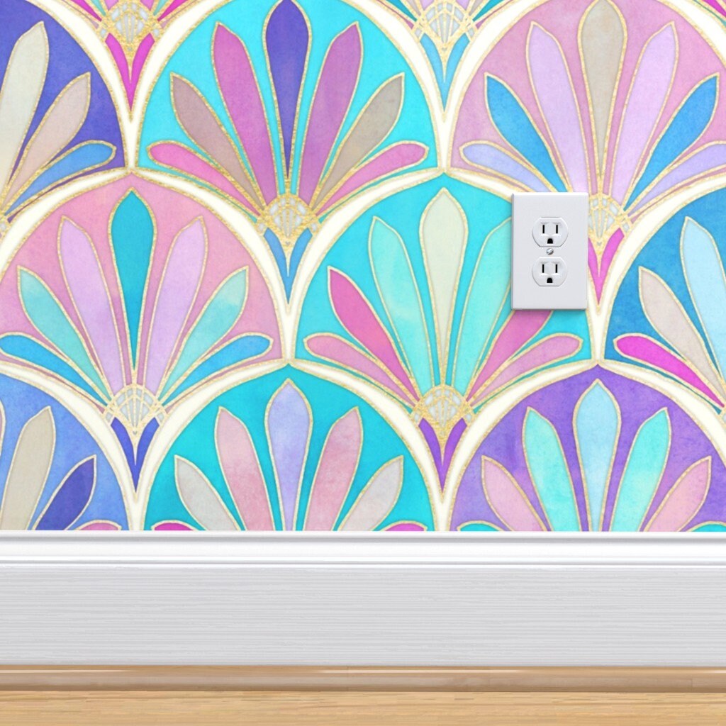 Pastel Art Deco Fabric Glamorous Twenties Art Deco Large by Etsy