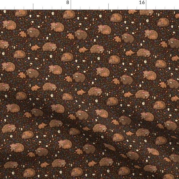 Mammoth Fabric - Woolly Mammoths By Penguinhouse - Cartoon Mammotoh Brown Cotton Fabric By The Yard With Spoonflower