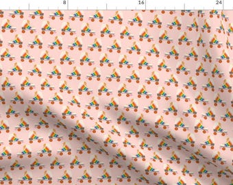 Rainbow Roller Skate Retro Pattern Fabric - Retro Roller Skates By Katerhees - Roller Skate Cotton Fabric By The Yard With Spoonflower