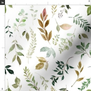 Leaves Fabric - Woodsy Leaves by hipkiddesigns - Floral Nature Leaf Sage Autumn Fall Botanical Greenery Fabric by the Yard by Spoonflower image 3