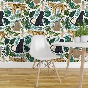 Rain Forest Wallpaper - Emerald Rain Forest Animals By Tangerine-Tane - Custom Printed Removable Self Adhesive Wallpaper Roll by Spoonflower image 3