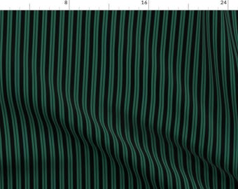 Haunted Fabric - Haunted by mountainflowr - Eco Friendly Green Black Gothic Dark Halloween Stripes Emerald Fabric by the Yard by Spoonflower