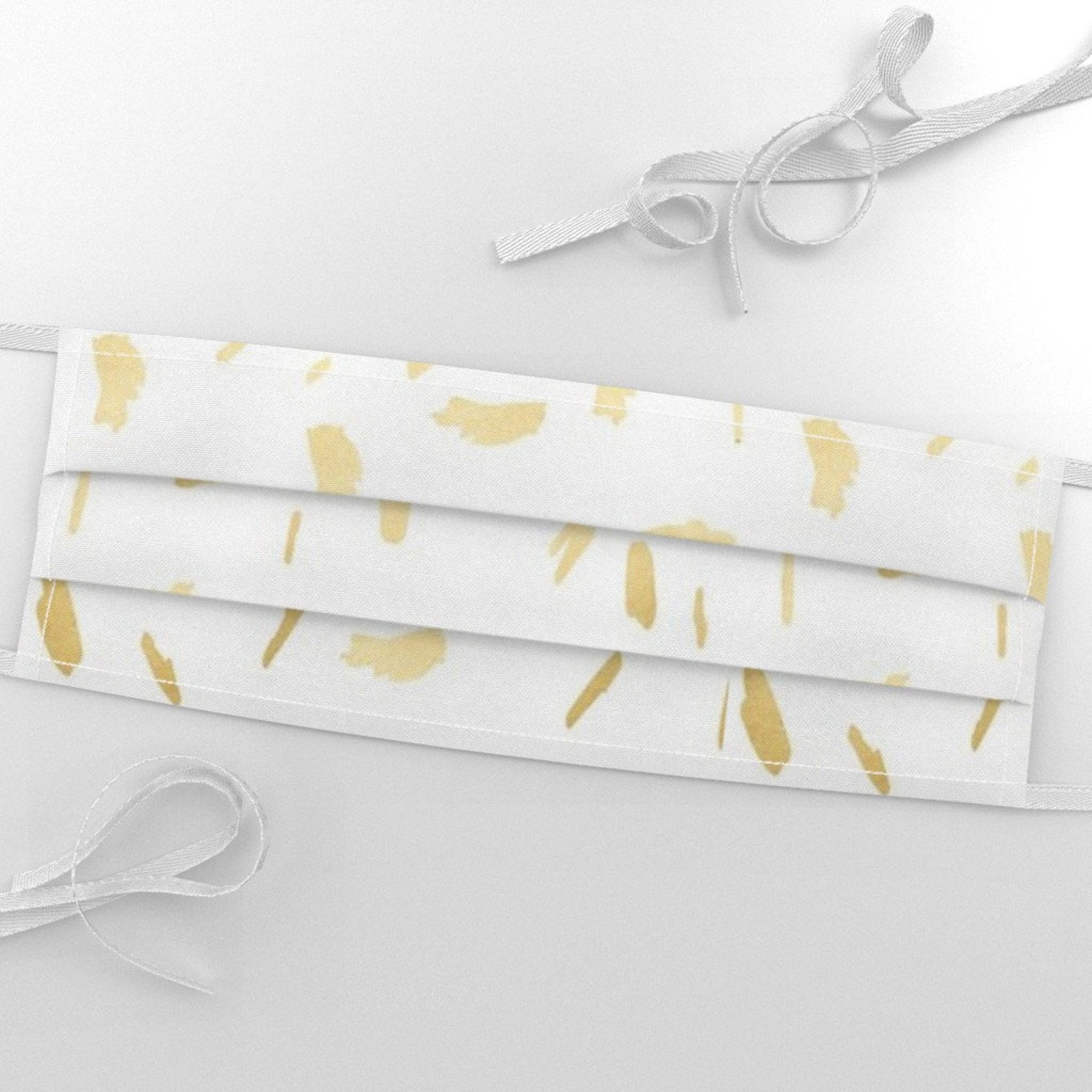 Gold and White Daubs Fabric Gold Paint Splatter on White by Etsy