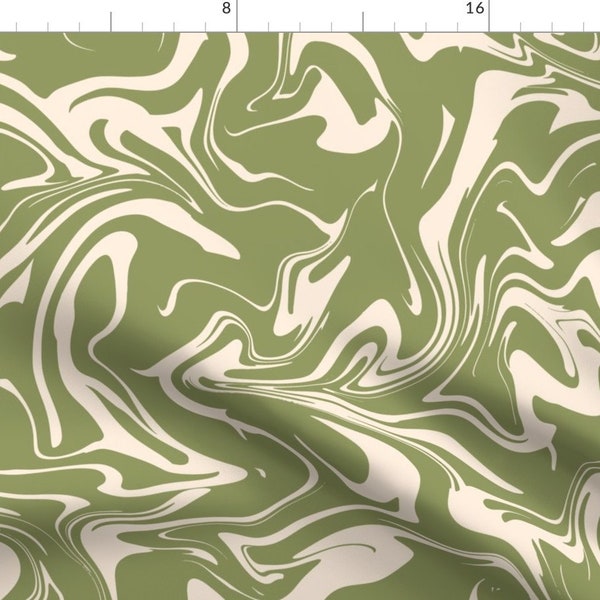 Abstract Apparel Fabric - Sage Green Marble by innamoreva - Green Marbling Neutral Swirls Marble Clothing Fabric by Spoonflower