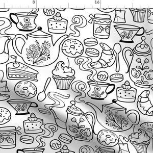 Food Frenzy Fabric - Colourfood By Gaiamarfurt - Food Frenzy Coloring Fabric Tea Time Food Cotton Fabric By The Yard With Spoonflower