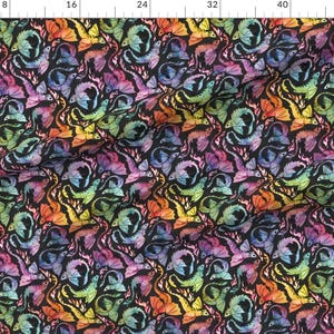 Small Dragons Fabric - Dragon Fire Dark by adenaj - Rainbow Fantasy Watercolor Fairy Tale Mythical Fabric by the Yard by Spoonflower image 2