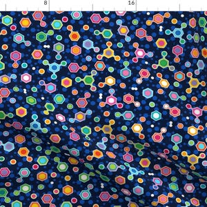 Chemistry Fabric - Hydrocarbon In Space By Spellstone - Chemistry Atoms Molecule Science Nerdy Cotton Fabric By The Yard With Spoonflower