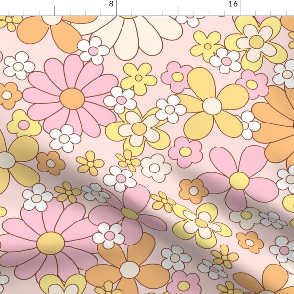 Pink Orange Flowers Etsy