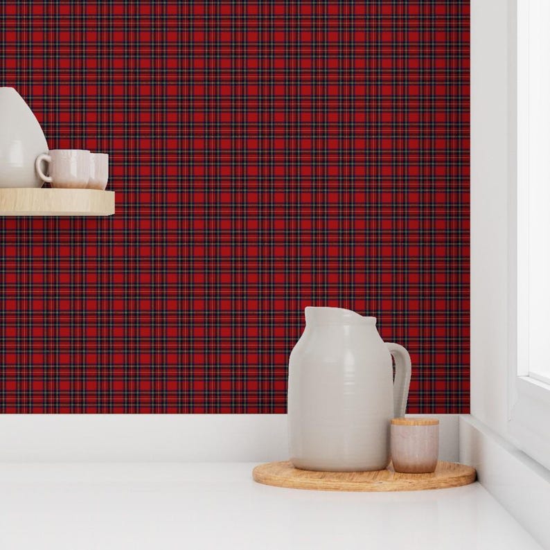 Scottish Wallpaper - Plaid Tartan By Lilyoake - Scottish Highlands Custom Printed Removable Self Adhesive Wallpaper Roll by Spoonflower image 7