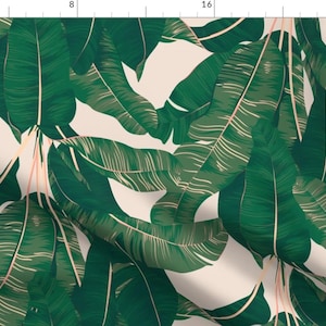 Palm Springs Fabric - Dripping Fronds by shellyreneedesigns - Palm Leaves Palm Trees Tropical Summer Green Fabric by the Yard by Spoonflower