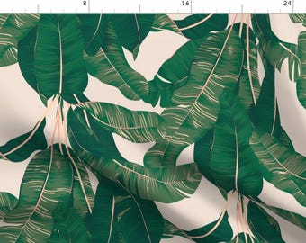 Palm Springs Fabric - Dripping Fronds by shellyreneedesigns - Palm Leaves Palm Trees Tropical Summer Green Fabric by the Yard by Spoonflower
