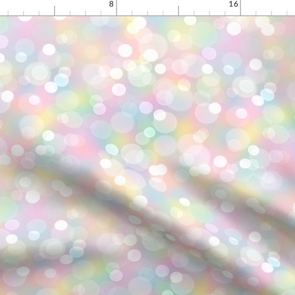 Pastel Rainbow Fabric - Pastel Candy Color Bokehs By Raccoongirl - Bokeh Colorful Rainbow Bubble Cotton Fabric By The Yard With Spoonflower