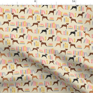 Boxer Library Fabric - Boxer Library Books Cute Dog Breed Lite By Petfriendly - Pet Boxer Cotton Fabric By The Yard With Spoonflower
