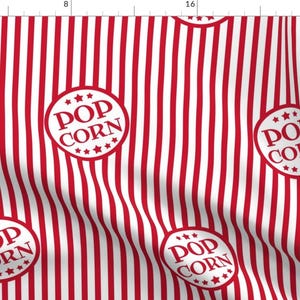 Christmascolors Red Popcorn Fabric - Fresh Delicious Popcorn (Christmas Red) By Weavingmajor - Christmascolors Fabric With Spoonflower