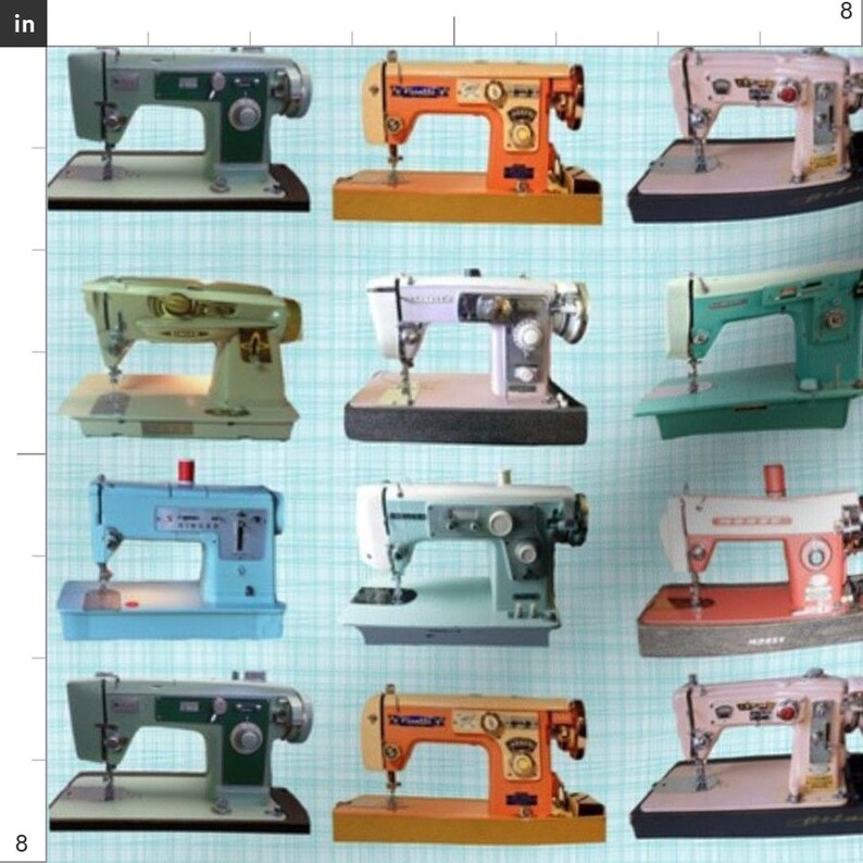 Retro Fabric Sewing Machines by Hollywood Royalty Retro Etsy