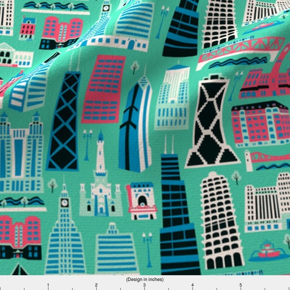 Fabric My Kind Of Chicago By Allisonbeilkedesigns Illinois Etsy