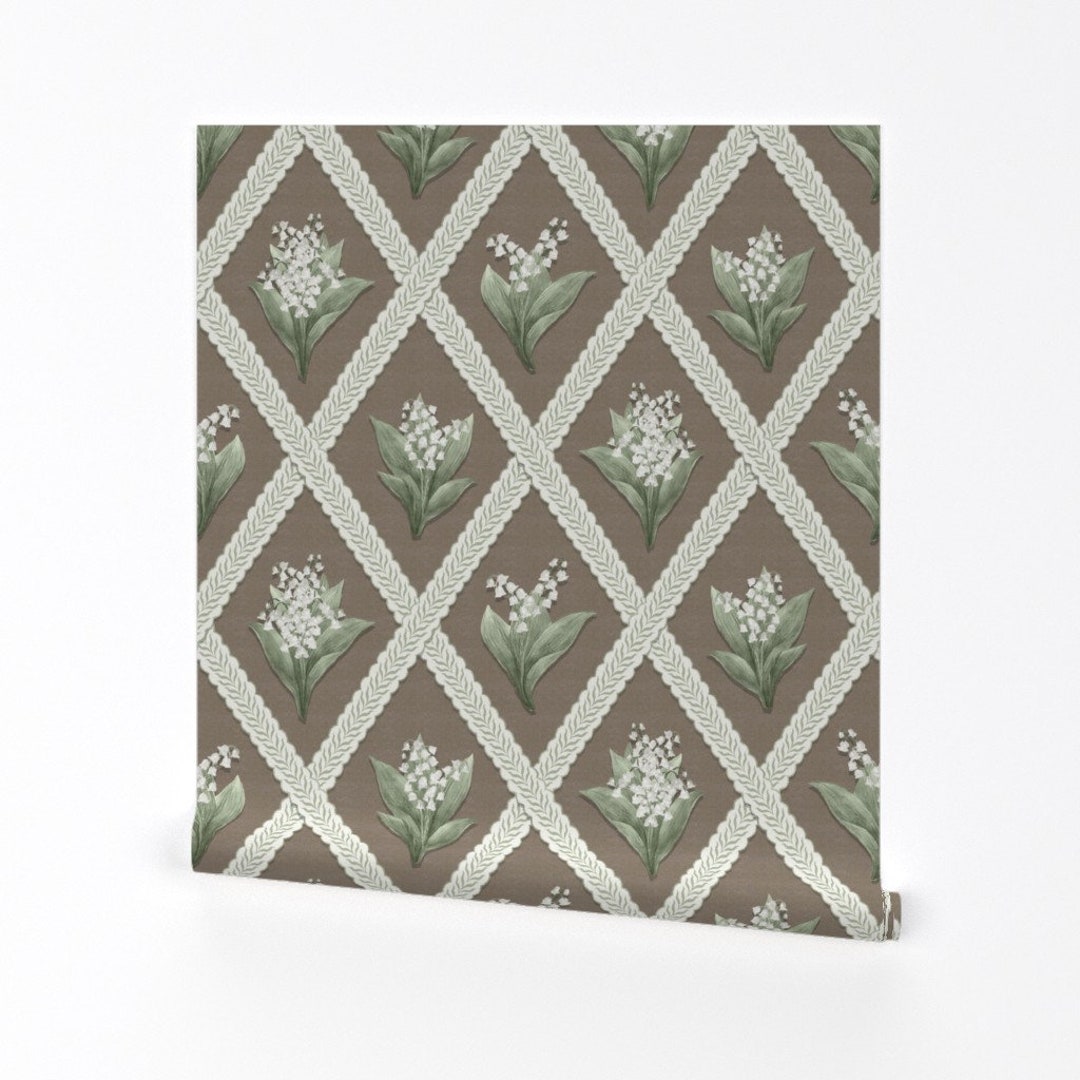 Traditional Floral Wallpaper Lily of the Valley by - Etsy