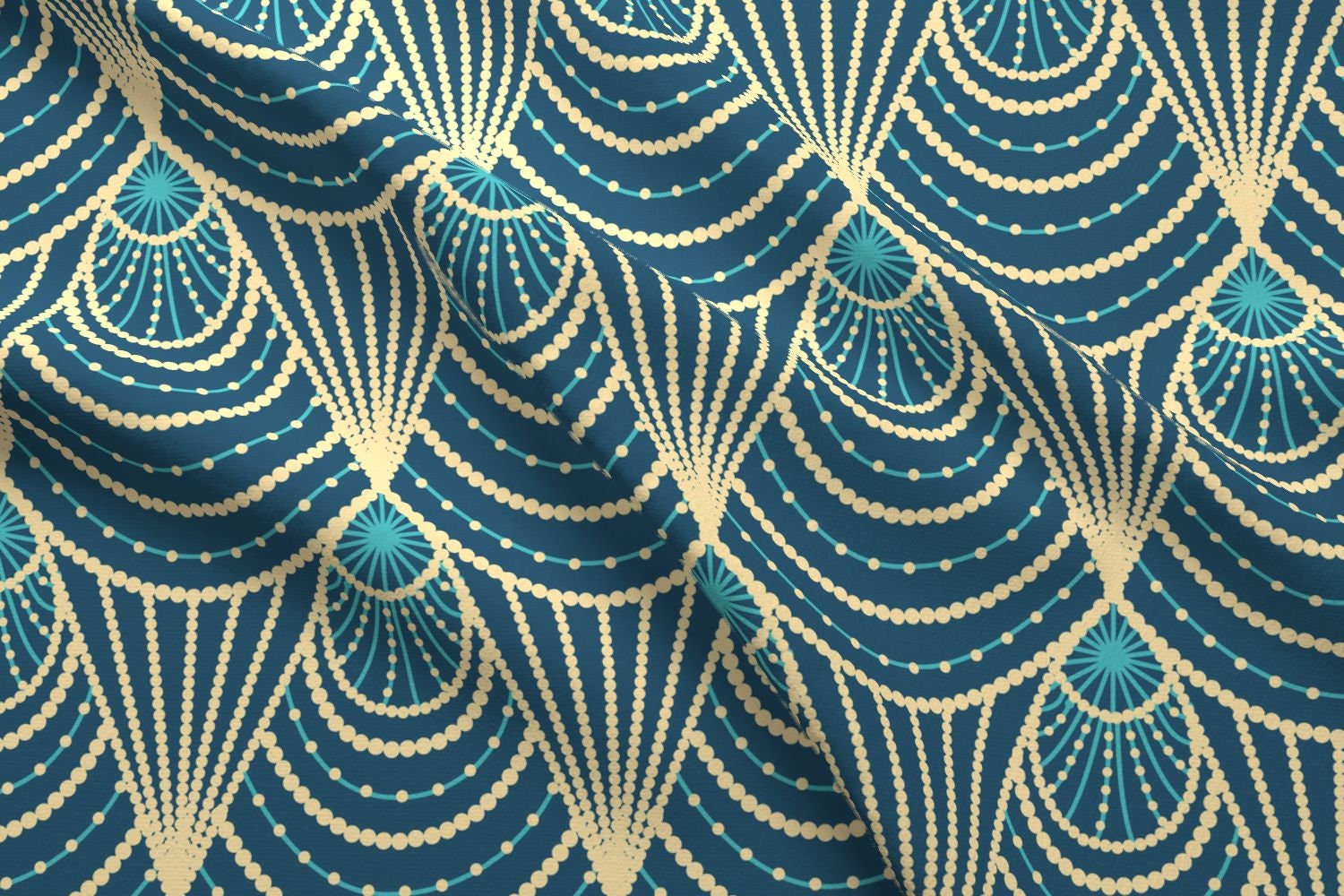 Art Deco Fabric Art Deco By Svetlana Prikhnenko 1920s Blue Etsy